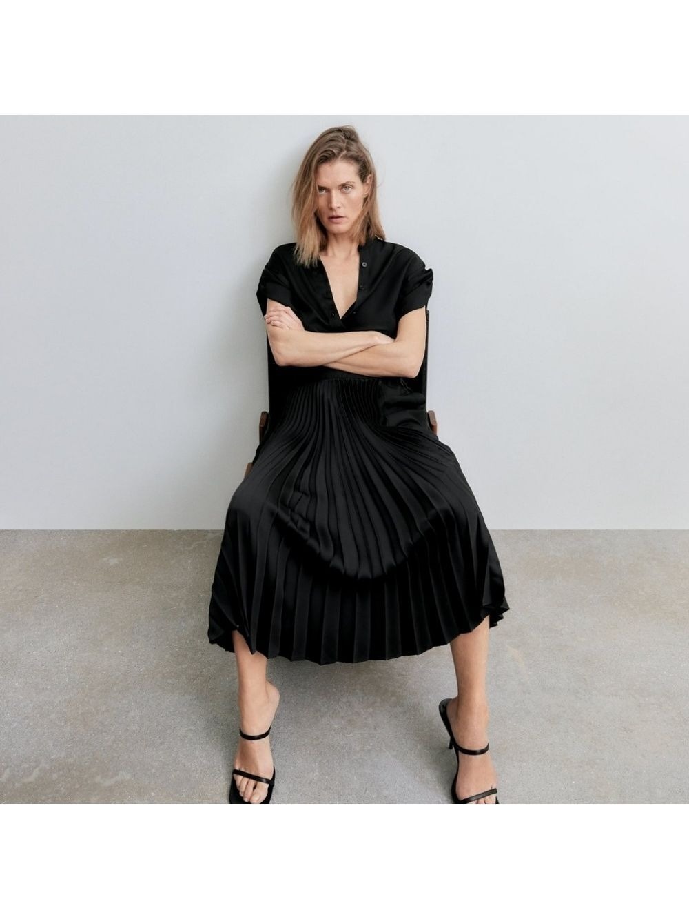 NWT Zara Limited Edition Mixed Asymmetrical Shirtdress, Size M - Picture 8 of 12